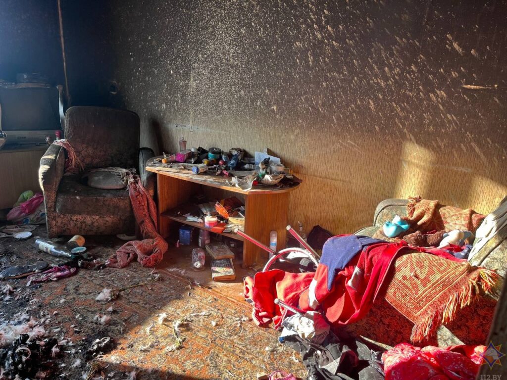 В Петрикове на пожаре спасена хозяйка квартиры