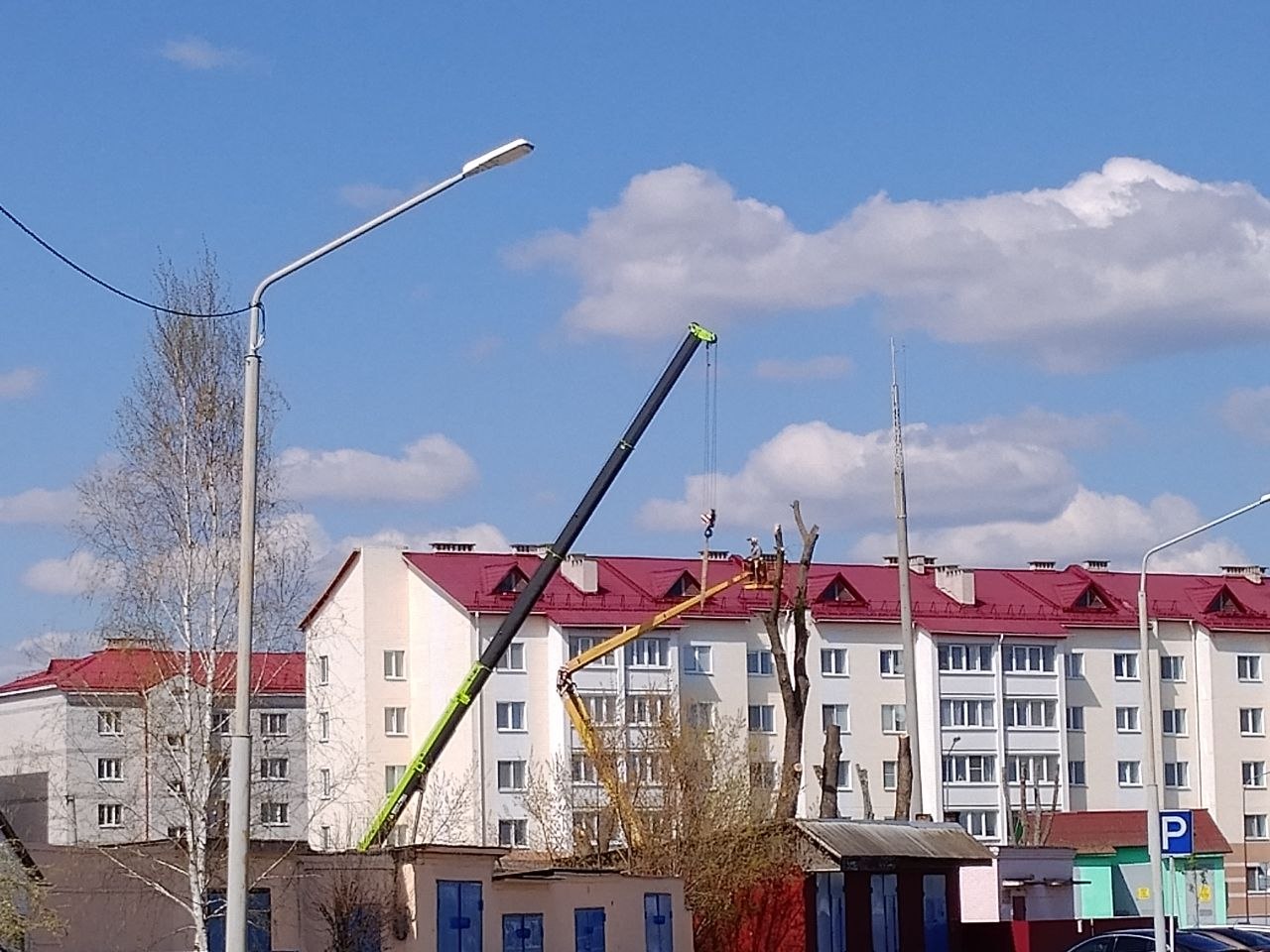 Работы на вуліцы Дружба: Петрыкаўскі райжылкамгас працягвае догляд дрэў